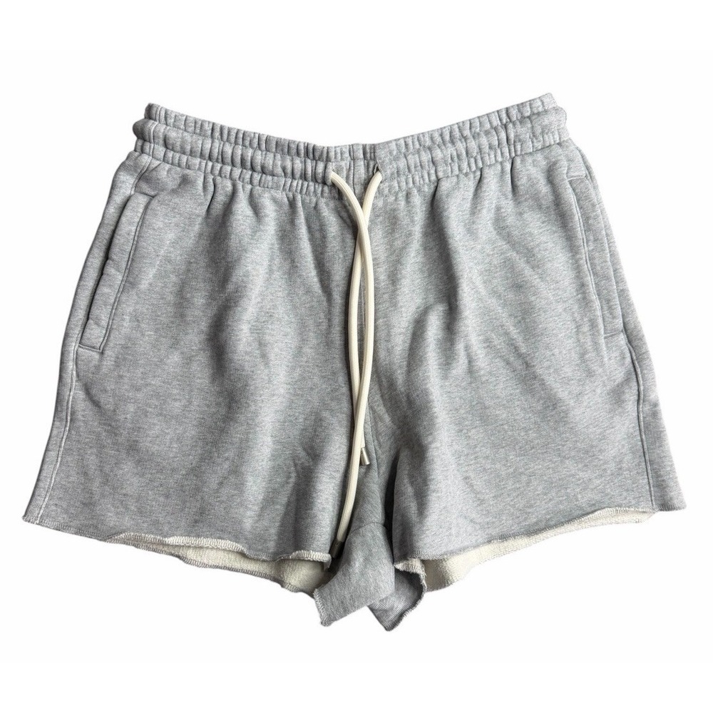 Drew Basics Sweat Shorts Gray Fleece Drawstring Size L‎ NWT